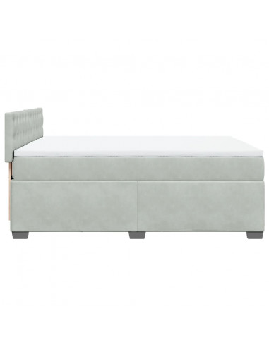 Giroletto a Molle con Materasso Grigio Chiaro 140x200cm Velluto