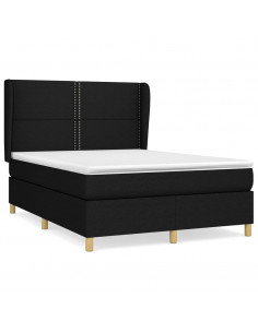 Giroletto a Molle con Materasso Nero 140x190 cm in Tessuto 2