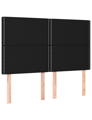 Giroletto a Molle con Materasso Nero 140x190 cm in Tessuto