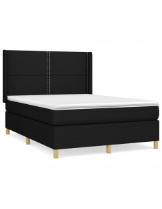 Giroletto a Molle con Materasso Nero 140x200 cm in Tessuto 2