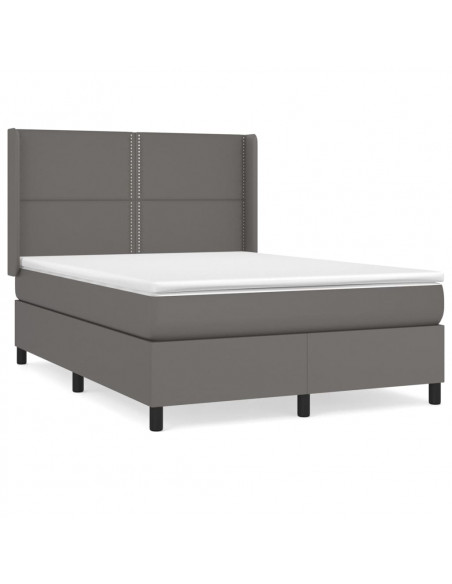 Giroletto a Molle con Materasso Grigio 140x200 cm in Similpelle