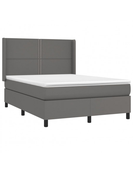 Giroletto a Molle con Materasso Grigio 140x200 cm in Similpelle