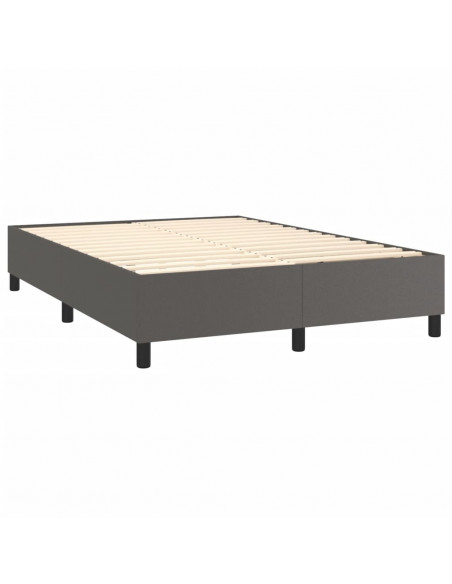 Giroletto a Molle con Materasso Grigio 140x200 cm in Similpelle