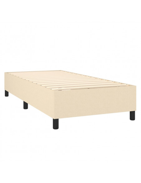 Letto a Molle con Materasso e LED Crema 80x200 cm in Tessuto