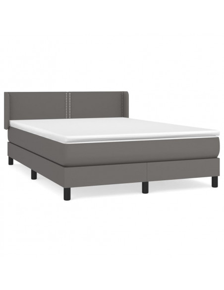 Giroletto a Molle con Materasso Grigio 140x200 cm in Similpelle