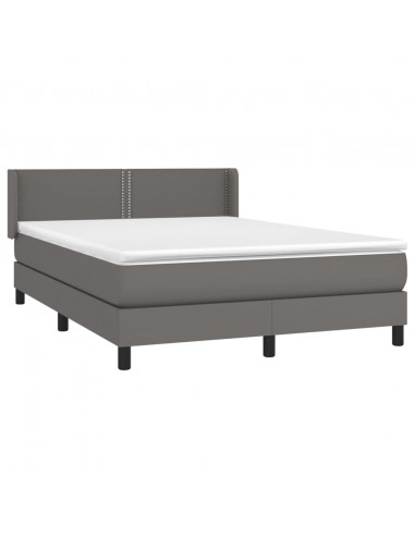 Giroletto a Molle con Materasso Grigio 140x200 cm in Similpelle