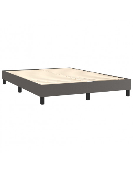 Giroletto a Molle con Materasso Grigio 140x200 cm in Similpelle