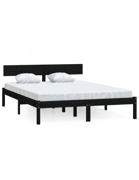 Giroletto Nero in Legno Massello di Pino 140x190 cm