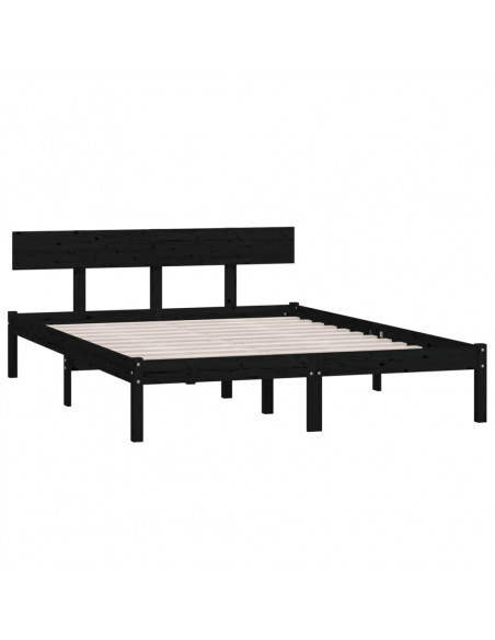 Giroletto Nero in Legno Massello di Pino 140x190 cm