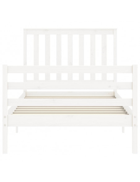 Giroletto con Testiera Bianco 100x200 cm in Legno Massello