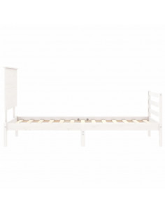 Giroletto con Testiera Bianco 100x200 cm in Legno Massello 2