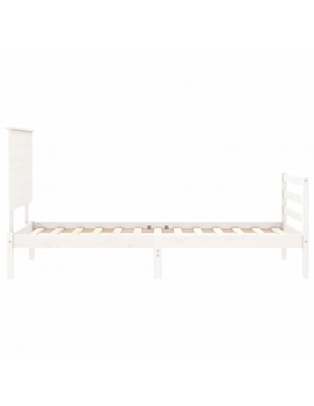 Giroletto con Testiera Bianco 100x200 cm in Legno Massello