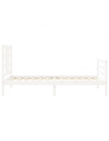 Giroletto con Testiera Bianco 100x200 cm in Legno Massello