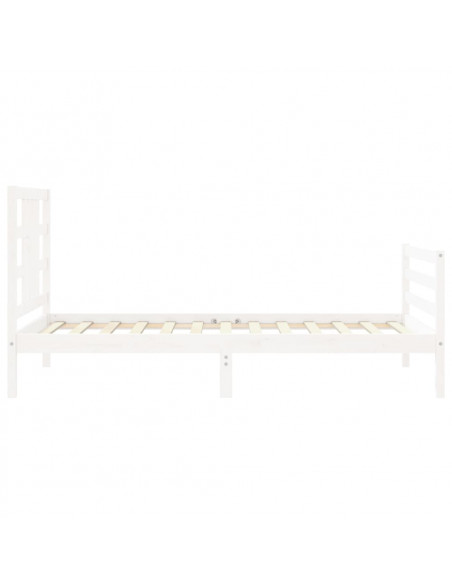 Giroletto con Testiera Bianco 100x200 cm in Legno Massello