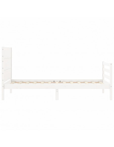 Giroletto con Testiera Bianco 100x200 cm in Legno Massello
