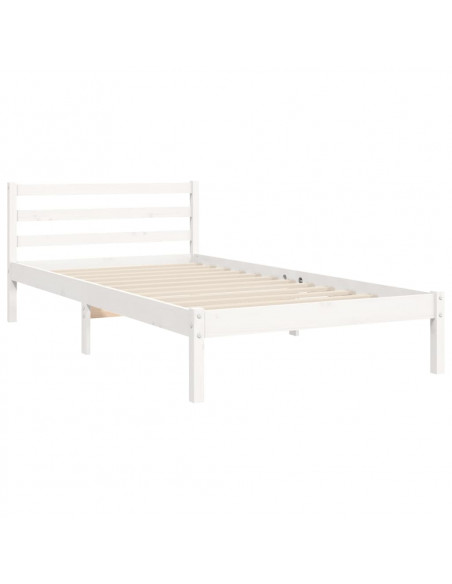 Giroletto con Testiera Bianco 100x200 cm in Legno Massello