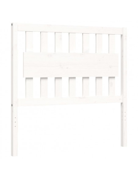 Giroletto con Testiera Bianco 100x200 cm in Legno Massello