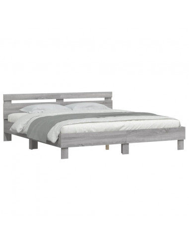 Giroletto Testiera Grigio Sonoma 200x200 cm Legno Multistrato