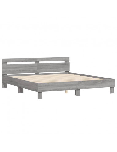 Giroletto Testiera Grigio Sonoma 200x200 cm Legno Multistrato