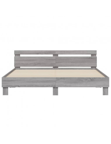 Giroletto Testiera Grigio Sonoma 200x200 cm Legno Multistrato