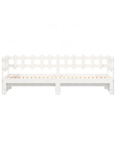 Dormeuse Estraibile Bianca 2x(80x200) cm Legno Massello di Pino