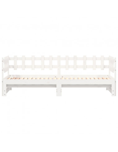 Dormeuse Estraibile Bianca 2x(90x200) cm Legno Massello di Pino