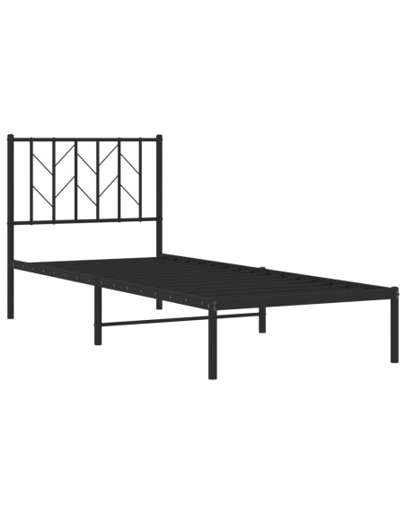 Giroletto con Testiera in Metallo Nero 80x200 cm