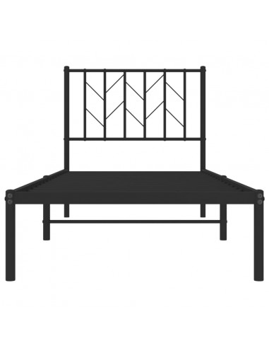 Giroletto con Testiera in Metallo Nero 80x200 cm