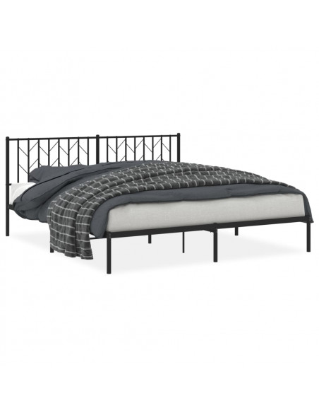 Giroletto con Testiera in Metallo Nero 183x213 cm