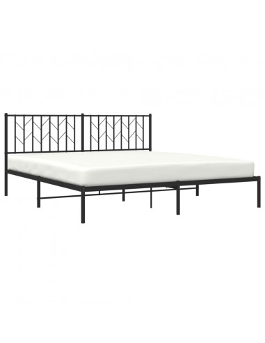 Giroletto con Testiera in Metallo Nero 183x213 cm