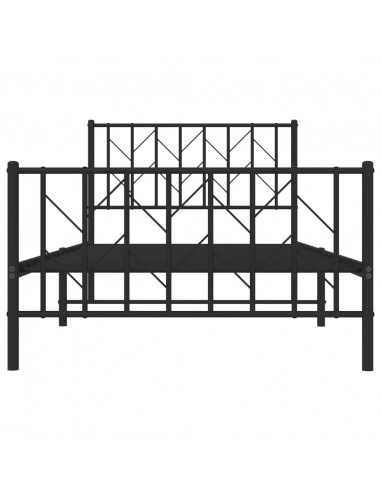 Giroletto con Testiera e Pediera Metallo Nero 100x190 cm