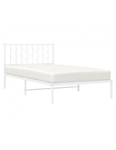 Giroletto con Testiera Metallo Bianco 107x203 cm