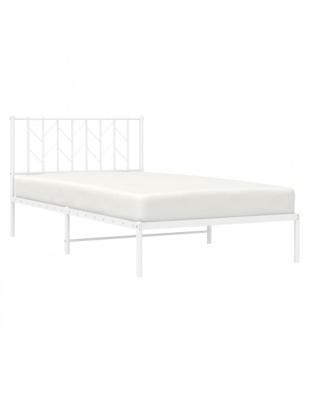 Giroletto con Testiera Metallo Bianco 107x203 cm