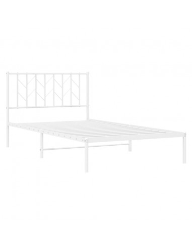 Giroletto con Testiera Metallo Bianco 107x203 cm