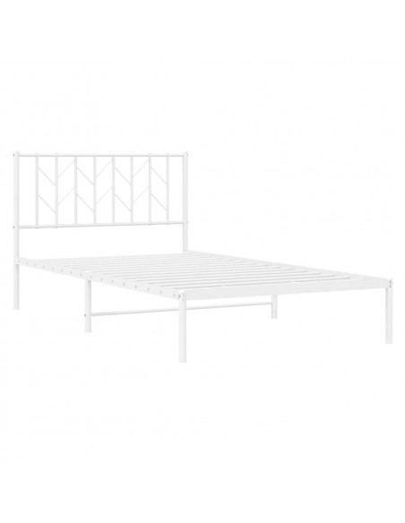 Giroletto con Testiera Metallo Bianco 107x203 cm
