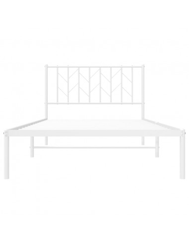 Giroletto con Testiera Metallo Bianco 107x203 cm