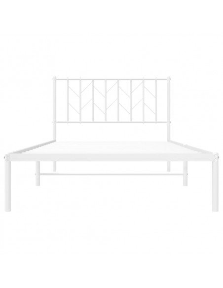 Giroletto con Testiera Metallo Bianco 107x203 cm