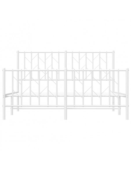 Giroletto con Testiera e Pediera Metallo Bianco 140x200 cm