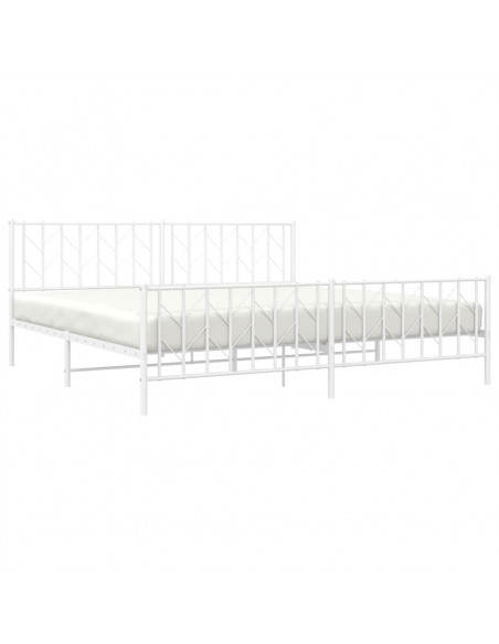 Giroletto con Testiera e Pediera Metallo Bianco 200x200 cm