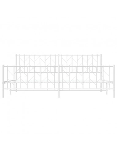 Giroletto con Testiera e Pediera Metallo Bianco 200x200 cm