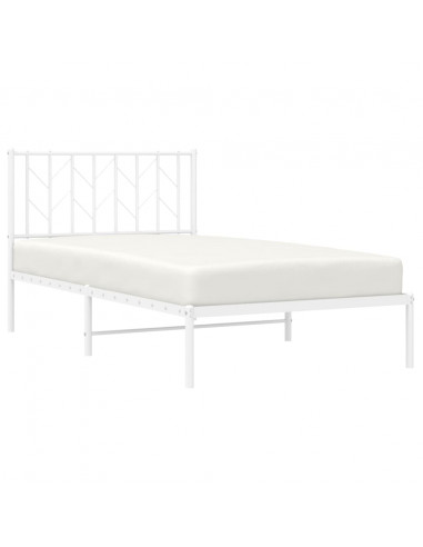 Giroletto con Testiera Metallo Bianco 100x190 cm