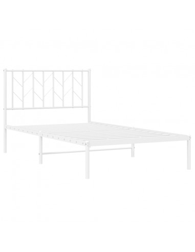 Giroletto con Testiera Metallo Bianco 100x190 cm