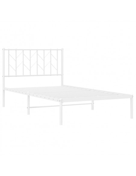 Giroletto con Testiera Metallo Bianco 100x190 cm