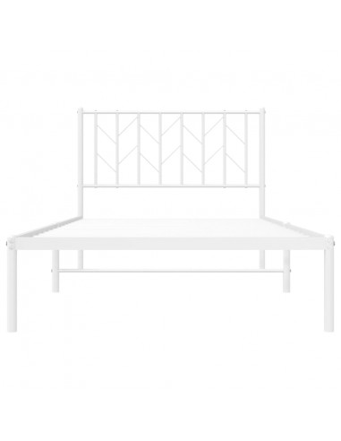 Giroletto con Testiera Metallo Bianco 100x190 cm