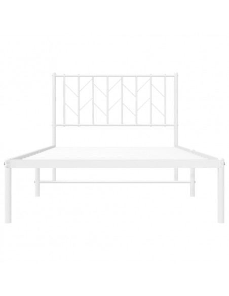 Giroletto con Testiera Metallo Bianco 100x190 cm