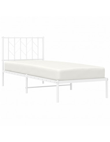 Giroletto con Testiera Metallo Bianco 80x200 cm