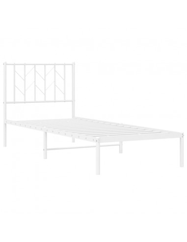 Giroletto con Testiera Metallo Bianco 80x200 cm