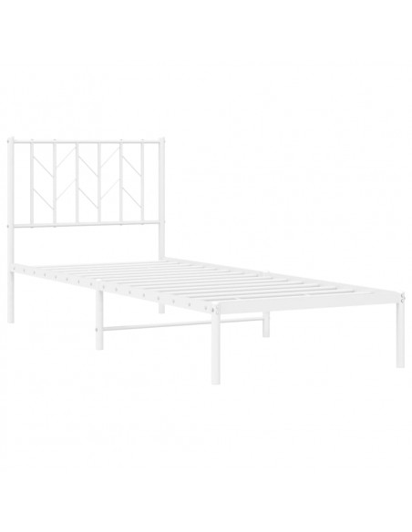 Giroletto con Testiera Metallo Bianco 80x200 cm