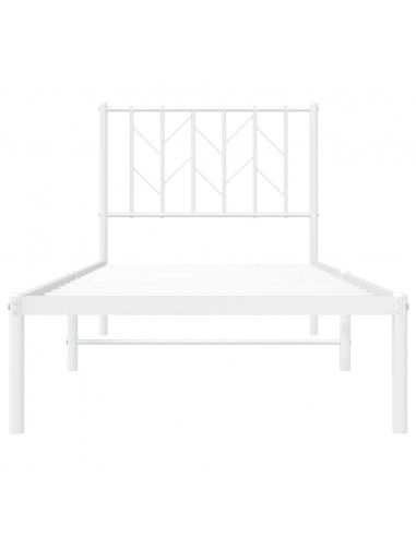 Giroletto con Testiera Metallo Bianco 80x200 cm