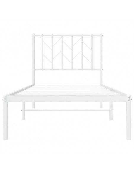 Giroletto con Testiera Metallo Bianco 80x200 cm